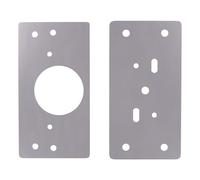 Amig - Plaques de Réparation pour Charnières | 90 x 45 mm | Trou de 35 mm | Pour Fixation de Charnières à Boîtier | Multiples Trous pour la Plupart des Charnières | Acier Inoxydable Mat