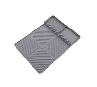 Amig - Plateau en Silicone pour Grille Latérale de Barbecue - 40 x 29 cm - Gris - Tapis pour Outils de Barbecue - Nettoyage Facile - Mod. AM14