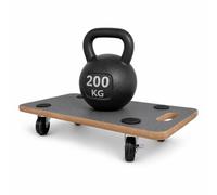 Amig - Plateforme de Charge avec Roues | Support Roulant Rectangulaire | 4 Tapis antidérapants | 58 x 29 cm | Charge Max.: 200 kg | 4 Roues: 2 avec Frein | MDF | Certifié FSC | Noir
