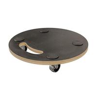 Amig - Plateforme de Charge avec Roues - Support Roulant Rond - 4 Tapis antidérapants - Ø30 cm - Charge Max.: 100 kg - 4 Roues: 2 avec Frein - Contreplaqué - Certifié FSC - Noir