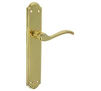 Amig - Poignée avec plaque - 248 x 44 mm - En zamak - Finition dorée - Vis antivol et accessoires de fixation inclus - Pour portes intérieures