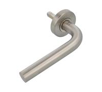 Amig - Poignée avec rosace pour porte | Poignée main gauche Mod. 4E | Acier inoxydable 18/8 | Ø53 mm | Carré de 8 mm | Argenté mat