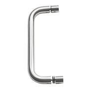 Amig - Poignée avec rosace pour vitres Mod.7 en acier inoxydable 18/8 | Poignée ou poignée pour portes abattantes ou courroies d'une épaisseur de 10 à 35 mm | Dimensions : Ø19 x 150 mm | Vis incluses