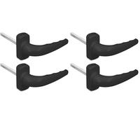 Amig - Poignée de Porte à Plaque Renforcée - Modèle Sendoa - en Aluminium - Dimension : 125 X 66 mm - Carré de 8 mm - Noir (Lot de 4)