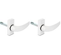 Amig - Poignée de porte à rosace - Modèle Delta - En aluminium - Mesure : 121 x 72 mm - Carré de 8 mm - Blanc (Lot de 2)