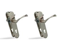 Amig - Poignée de porte avec plaque en acier | Modèle ISHI PB85 | 240 x 45 mm | Carré de 8 mm | Design élégant et épuré | Embout en aluminium bross ouille de 85 mm (Lot de 2)