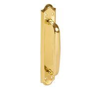 Amig | Poignée de porte avec plaque en laiton mod. 13 | Dimensions : 245 x 45 mm | classique et robuste | avec panneaux de particules | avec surface dorée polie