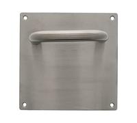 Amig - Poignée de Porte d'Intérieur en Acier Inoxydable 18/8 | Plaque Carrée 180x180 mm, Carré de 8 mm | Robuste et Résistante à la Corrosion | Confort et Fonctionnalité, Multicolore, Acier Inoxydable