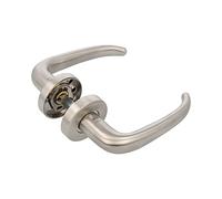 Amig - Poignée de Porte d'Intérieur Semi-Courbe sur Rosace en Inox | Compatible Carré 8mm | Sécurité et Design | Pour Fenêtre PVC et Sommier | Blanc, 21C