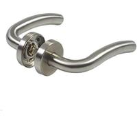 Amig - Poignée de Porte en Acier Inoxydable avec Rosace Rond | Design Moderne et Ergonomique | Idéal pour Portes Intérieures et Extérieures | Inclus Vis de Montage, Multicolore, Acier Inoxydable
