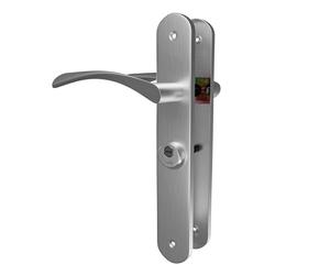 Amig - Poignée de porte Gauche Mod. ISHI avec Béquille Mod. 46 - Acier Nickel Brossé - 240 x 45 mm - Carré de 8 mm - Incl. 2 clés - Pour portes de 35 à 45 mm - Argent mat