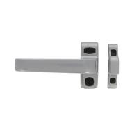 Amig - Poignée de verrouillage pour portes et fenêtres Mod. Gamma | 122 x 70 mm | Rosace | Gauche | Portes et fenêtres intérieures | Sans équerre | Aluminium argenté