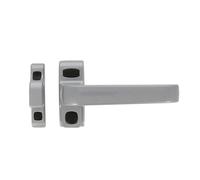 Amig - Poignée de verrouillage pour portes et fenêtres Mod. GAMMA | 122 x 70 mm | Rosette | Droite | Portes d'intérieur et fenêtres | Sans carré | Aluminium argenté