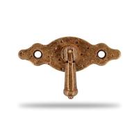 Amig - Poignée Horizontale - Modèle 1004 - Acier - Quincaillerie Rustique - 80 x 28 mm - Avec Plaque Pointillée - Finition : Cuir