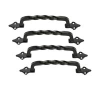 Amig - Poignée - Modèle 1002 - Fabriquée en acier - Quincaillerie rustique - 130 mm - Sans plaque - Vis incluses - Finition : Noi (Lot de 4)