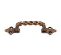 Amig - Poignée - Modèle 1002 - Fabriquée en acier - Quincaillerie rustique - 90 mm - Sans plaque - Vis incluses - Finition : Cuir