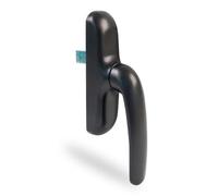 Amig - Poignée pour fenêtres oscillo-battantes avec base en aluminium et revêtement en PVC noir avec vis invisibles - 180 x 35 mm - Hauteur 64 mm - Sans carré