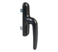 Amig - Poignée pour fenêtres ouvrantes latérales - Base en aluminium - Revêtement en PVC - Couleur noire - Vis cachées - 172 x 27 x 59 mm - Sans carré