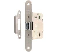 Amig - Poignée unifiée Mod.2001 pour portes en bois de passage à la salle de bains, cuisines ou chambres | Fermeture à encastrer en acier inoxydable | Entrée 50 mm | Face sur bord rond