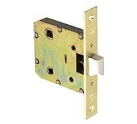 Amig - Poignée unifiée Mod.2100 pour portes en bois de passage à la salle de bains, cuisines ou chambres | Fermeture à encastrer en acier laitonné | Entrée 50 mm | Face en bord carré