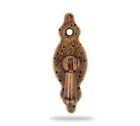 Amig - Poignée Verticale - Modèle 1005 - Acier - Quincaillerie Rustique - 28 x 80 mm - Avec Plaque Pointillée - Finition : Cuir
