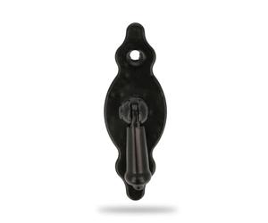 Amig - Poignée Verticale - Modèle 1005 - Acier - Quincaillerie Rustique - 28 x 80 mm - Avec Plaque Pointillée - Finition : Noir