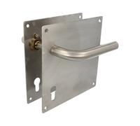 AMIG - Poignées sur plaque à cylindre 4CB - 180 x 180 mm - Acier inoxydable AISI 304 - Mat