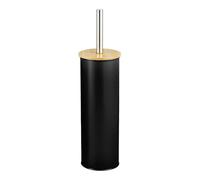 Amig - Porte-Brosse WC Naturline - Ø95 x 38 cm - Acier et Bambou - Couleur Noire - Brosse de Toilette Moderne et Durable - Style Minimaliste avec Finition Sophistiquée
