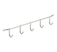 Amig - Porte-Manteau Crochet en Acier | 5 Crochets Robustes | Économie d'Espace | Idéal pour Armoires et Portes | Finition Argent Brillante | Compatible Charnière Décorative