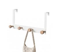 Amig - Porte-manteau de porte - 350 x 174 x 88 mm - Porte-manteau couleur blanche - Fabriqué en acier et bois FSC. Mod. CP43