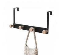 Amig - Porte-manteau de porte - 350 x 174 x 88 mm - Porte-manteau couleur Noir - Fabriqué en acier et bois FSC. Mod. CP44