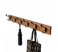 Amig - Porte-manteau mural multiple - 680 x 70 x 75 mm - Porte-manteau couleur Acacia/noir - Fabriqué en BOIS + ZAMAK. Mod. CM37