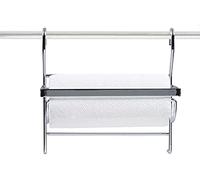 Amig - Porte-Rouleau Mural avec Crochet de Suspension en Acier chromé Brillant pour Papier de Cuisine, Aluminium ou Film - 25 x 26 x 13 cm | Pratique et Facile à Installer