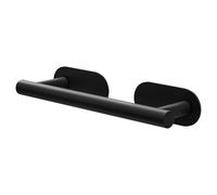 Amig - Porte-Serviettes adhésif de Salle de Bain Mod. EA-1 | Support Mural pour Serviettes sans vis | 230 x Ø19 x 70 x 45 mm | Acier Inoxydable | Noir Mat