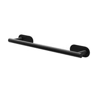 Amig - Porte-Serviettes adhésif de Salle de Bain Mod. EA-1 | Support Mural pour Serviettes sans vis | 400 x Ø19 x 70 x 45 mm | Acier Inoxydable | Noir Mat