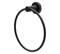 Amig - Porte-Serviettes de Salle de Bain Mod. Gorliz-3 | Support Mural pour Serviettes avec vis incluses | Ø155 x 52 mm | Acier Inoxydable et Zamak | Noir Mat