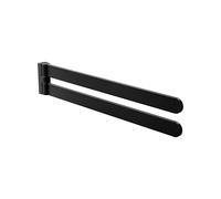 Amig - Porte-Serviettes Double Mobile Mod. Oma-3 | Support Mural pour Serviettes avec vis incluses | 434 x 75 x 30 mm | Zamak | Noir Mat