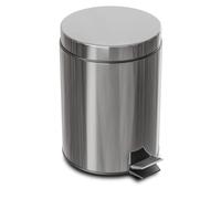 Amig - Poubelle en acier inoxydable avec pédale - 12 litres - contenant intérieur amovible en plastique avec poignée, hygiénique et facile à nettoyer, traitement anti-traces, satiné