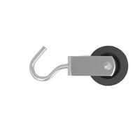 Amig - Poulie à Crochet Modèle 601 | Avec Roue en Plastique Noir | Dimensions 6 x 40 mm | Acier | Galvanisé | Non Adapté pour les Travaux de Levage