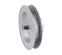 Amig - Poulie à disque métallique en acier zingué pour axes de volets roulants, pour rubans de 22 mm, tubes de 57 mm et axe frisé de Ø61 mm, diamètre Ø180 mm, argenté