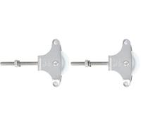 Amig - Poulie à Rouleaux en Plastique ø39 mm | Spécialement pour séchoirs à Linge | sans Danger pour l'extérieur | Acier zingué | avec vis de Fixation et Guides | Couleur argentée (Lot de 2)