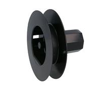 Amig - Poulie de disque en nylon noir avec tige pour roulement d'axe de store enroulable, Pour bandes de 18 mm, tubes de 42 mm et supports en plastique ABS, Diamètre Ø140 mm 29024