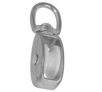 Amig - Poulie Simple avec Anneau Pivotant Mod. 630 | Avec Roue en Plastique Blanc | Pour Intérieur et Extérieur | Dimensions 9 x 40 mm | Acier | Surface Zinguée | Non Adapté pour les Travaux de Levage