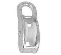 Amig - Poulie Simple avec Œillet Fixe Mod. 650 | Avec Roue en Plastique Blanc | Pour Intérieur et Extérieur | Dimensions 9 x 40 mm | Acier | Surface Zinguée | Non Adapté pour les Travaux de Levage