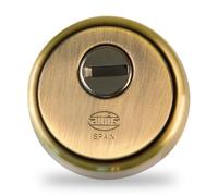 Amig - Protège-cylindre de sécurité Mod. 31 - Laiton - Aspect cuir - Anneau extérieur creux - Ø65 mm - Avec plaque anti-perçage - Avec vis et support - Pour cylindre Europrofil EN1303