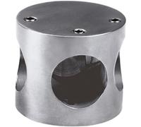 Amig - Raccord De Tuyau Avec 3 Trous | Ø 50 X 43 mm | Idéal Pour Les Toilettes Publiques Et Les Planches Bois | Pour Les Joints Dans Les Systèmes Cloisons | Acier Inoxydable 18/8 Plaqué Argent Mat
