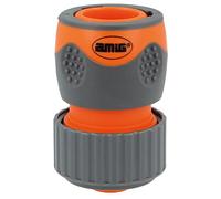 Amig - Raccord Rapide De Tuyau 3/4" | Avec Système D'Emboîtement Rapide | Connexion Rapide Et Facile Pour Tuyaux D'Arrosage | Plastique Abs Et Caoutchouc | Orange Et Gris