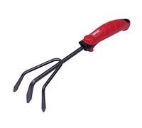 Amig - Râteau de Jardin avec poignée ABS | Scarificateur à 3 Pointes en Acier pour ramasser des matériaux organiques de Couleur Rouge/Noir | Dimensions : 13 1/2".