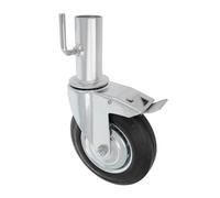Amig - Roue Échafaudage Femelle | Avec Frein | Ø200 mm | Noyau Métallique et Bande de Caoutchouc | Roulements à Rouleaux | Spécialement Conçue pour une Utilisation Industrielle | Noir