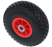 Amig - Roue Pneumatique Increvable pour Chariots ou Chariots de Stockage avec Chambre à Air, Jante Thermoplastique de Couleur Rouge et Roulements à Billes | Diamètre Ø260 x 85 mm
